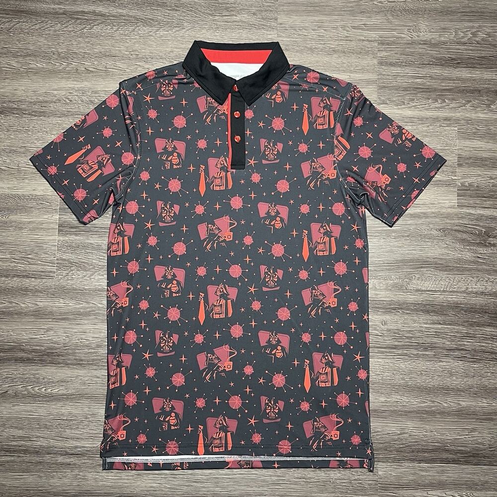 RSVLTS BRKFST x Star Wars Happy Vader's Day Golf Polo Men's XS Black/Red EUC